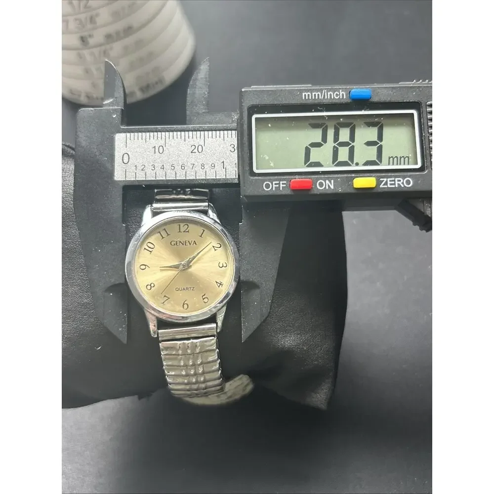 Geneva Gold Tone Dial Silver Case Women’s Quartz Watch